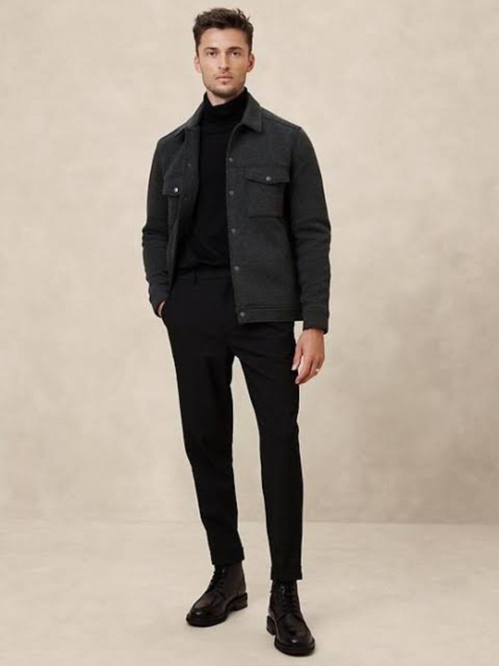 Banana Republic Scuba Shirt Jacket Charcoal Grey BRAND NEW WITH TAGS